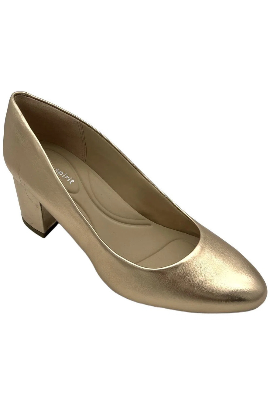 Easy Spirit Women's Eflex Cosma Slip-on Block Heel Pumps Gold - Wide